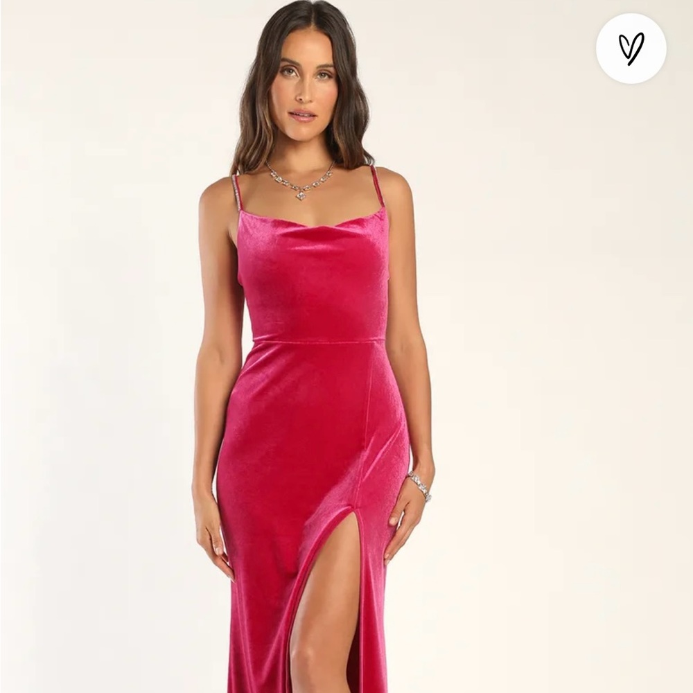 New with tags pink velvet Lulu’s maxi formal dress